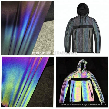 High visible soft waterproof rainbow reflective stretch textile/fabric